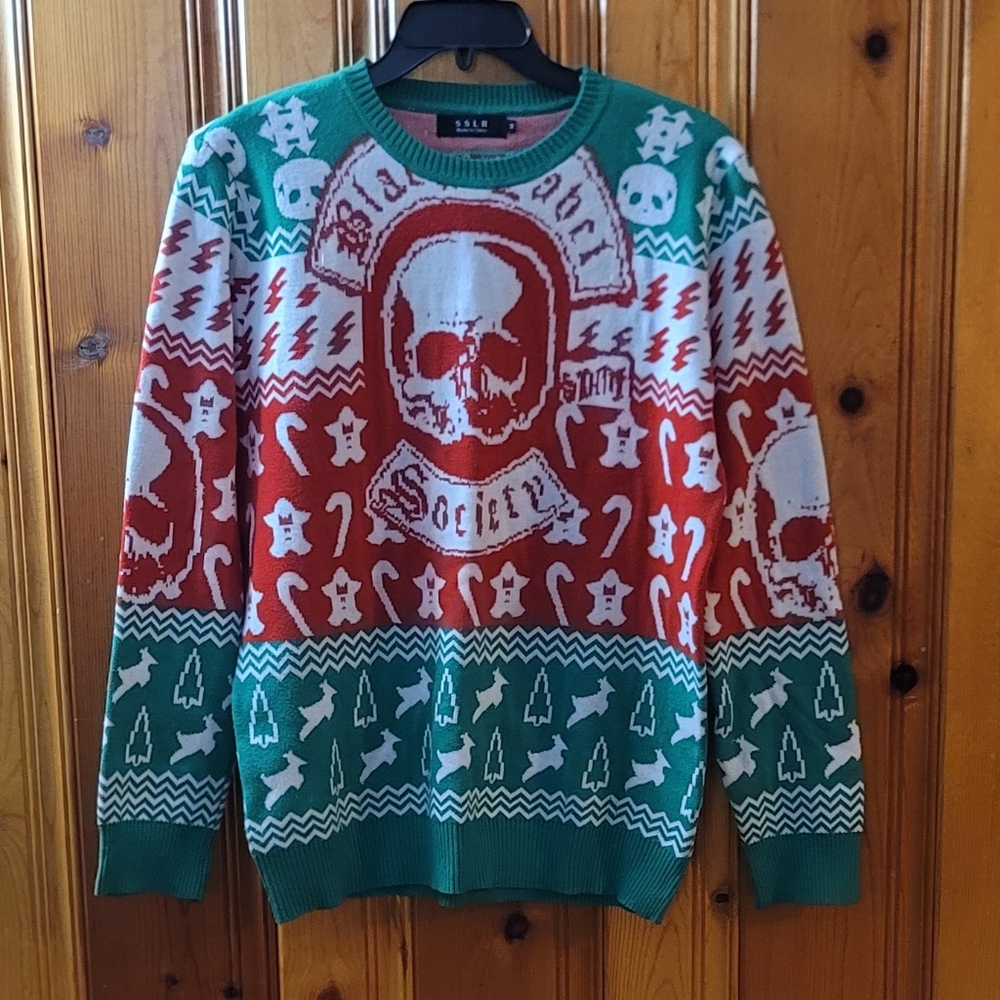 MEN'S SSLR 'BLACK LABEL SOCIETY' UGLY CHRISTMAS SWEATER.